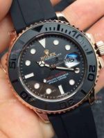 New Yachtmaster Replica Rolex Watch 116655 Rose Gold rubber watch - Hot Sale